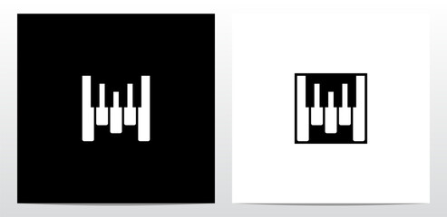 Piano Tuts Keys Letter Logo Design M