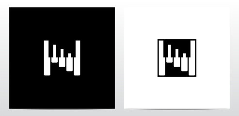 Piano Tuts Keys Letter Logo Design N
