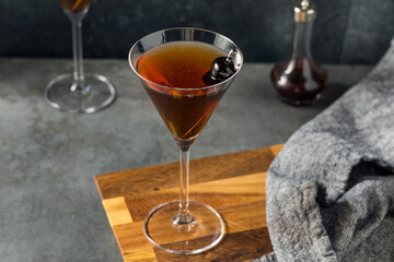 Boozy Cold Rye Manhattan Cocktail
