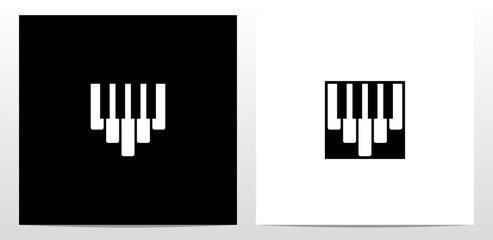 Piano Tuts Keys Letter Logo Design V