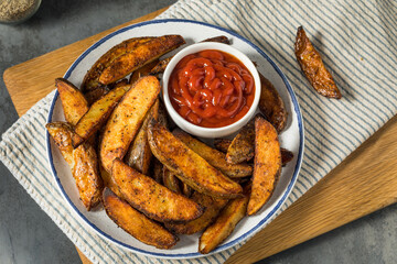 Homemade Cut Potato Wedge French Fries
