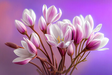 Fototapeta premium background with flowers,purple crocus flower,pink and white flower