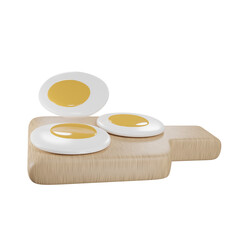 3d illustration of cute cutting board icon with cartoon style on 3d rendering suitable for website design