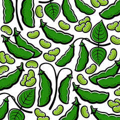 Beans pattern background set. Collection icon beans. Vector