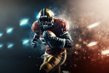 A Football Player's Journey to Victory Banner Background, Generative AI.