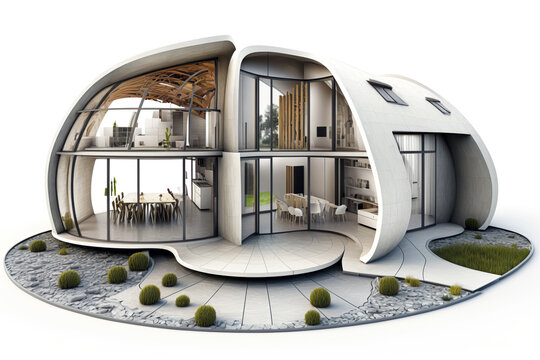 Hausbau und Architektenmodell, ki generated