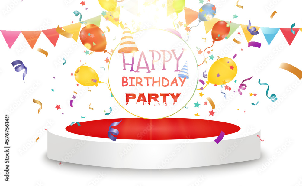 Poster Lots of colorful tiny confetti and ribbons on transparent background. Festive event and party. Multicolor background.Colorful bright confetti isolated on transparent background.	

