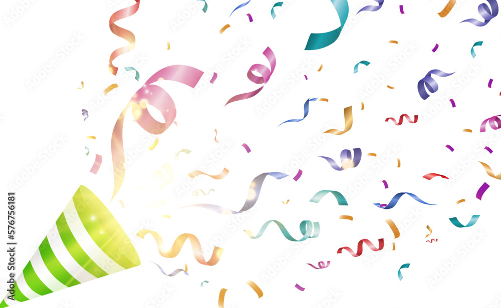 Poster Lots of colorful tiny confetti and ribbons on transparent background. Festive event and party. Multicolor background.Colorful bright confetti isolated on transparent background.	
