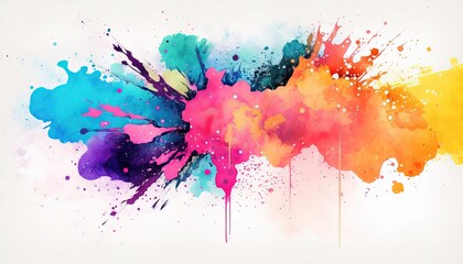 abstract watercolor explosion, vibrant colour background wallpaper created with generative ai technology