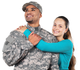 Woman Hugging Soldier