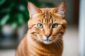 Fototapeta na wymiar IA retrato bonito gato en otoño