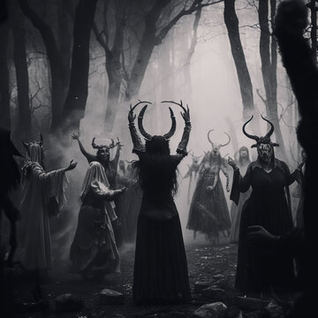 halloween with witches - AI Generative