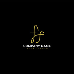 Ff Initial signature logo vector design