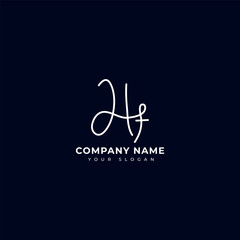 Fototapeta premium Hf Initial signature logo vector design