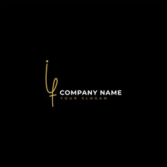 If Initial signature logo vector design