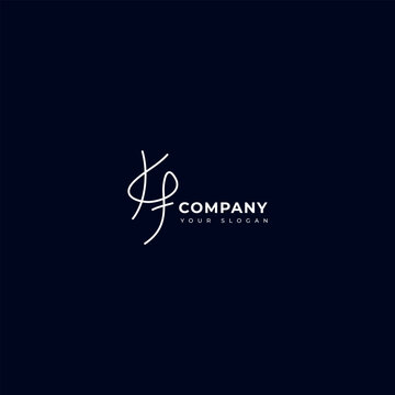 Kf Initial signature logo vector design