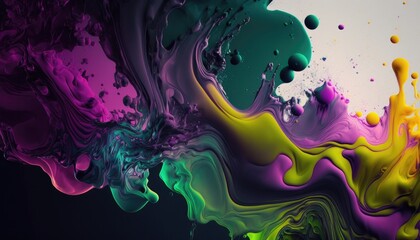 A stunning display of liquid colors in motion creates a dynamic abstract design. Generative AI