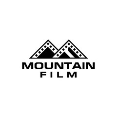 Mountain Film Logo Design Vector