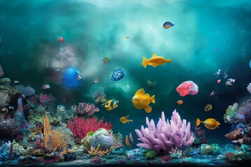 Fototapeta na wymiar Underwater World3, Generative AI