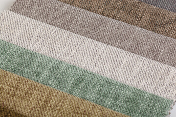 Different samples of textured fabric
