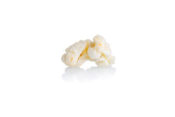 Fototapeta na wymiar popcorn macro on a white background