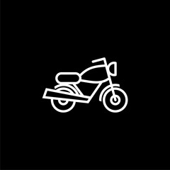 Fototapeta premium Motorcycle icon isolated on black background. 