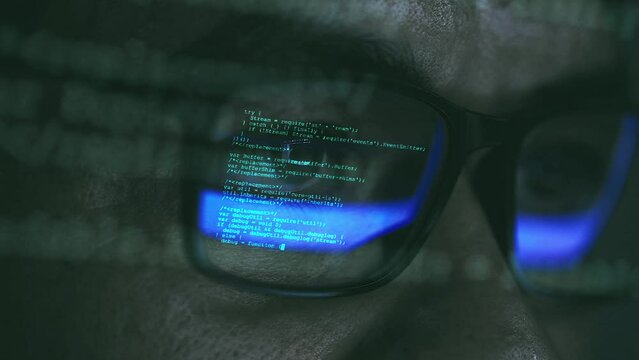  macro of young male  eye with latest innovative futuristic sophisticated high technology display application with augmented for personal safety scanning.
