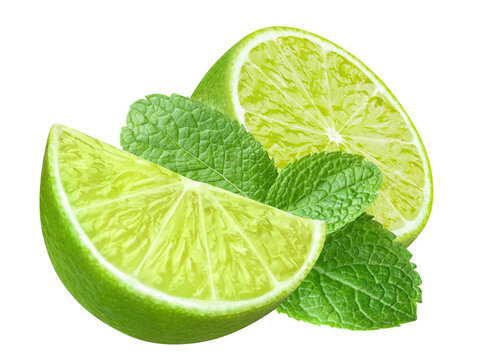Fresh limes and mint leaves