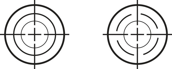 Gun target icon simple trendy flat style line and solid Isolated vector illustration on white background. For apps, logo, websites, symbol , UI, UX, graphic and web design. EPS 10.