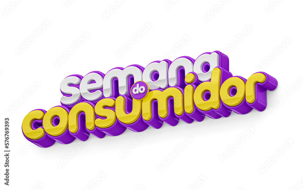 Canvas Prints consumer week label in brazilian portuguese in 3d render