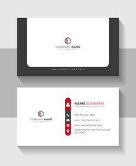 Clean and simple flat business card template - Red and white color professional business card