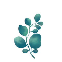 Obraz premium Green leaves botanical watercolor illustration clipart