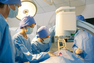 The medical team operated on the patient