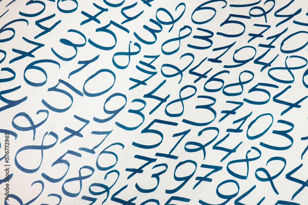 Poster background of numbers. from zero to nine. finance data concept. mathematic. seamless pattern with nu