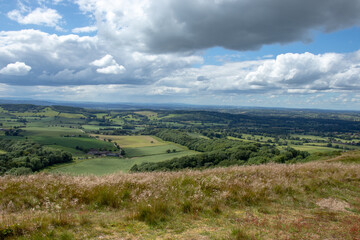 Malvern hills scenery in the UK.
