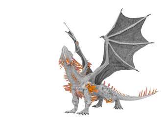 Fototapeta premium crystal dragon in white background