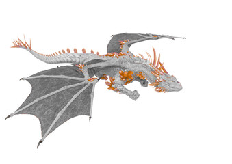crystal dragon in white background