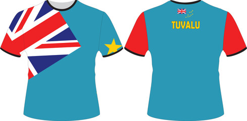 T Shirts Design with Tuvalu Flag Vector
