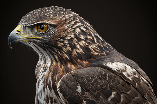 AI buzzard bird of prey portrait, claws, beak, bird, 