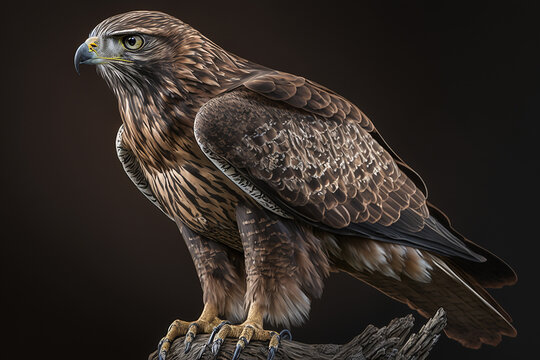 AI buzzard bird of prey portrait, claws, beak, bird, 