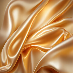 Yellow silk texture elegant background. Generative AI.