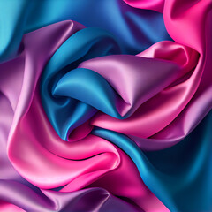 Blue and Pink silk texture elegant background. Generative AI.