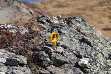 a measuring point for measuring in the mountains