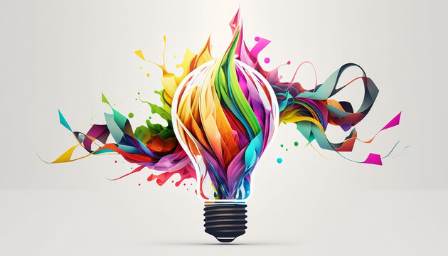 Żar&oacute;wka, abstrakcyjna wielokolorowa kompozycja kształt&oacute;w 