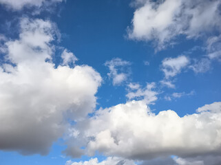 White clouds in the sky. Blue sky