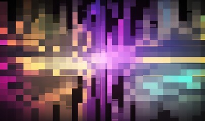  a colorful abstract background with lines and squares in the center of the image and a cross in the center of the image with a blurry background.  generative ai