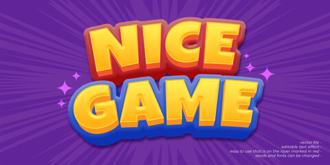 Nice game custom text with 3D style editable font effect