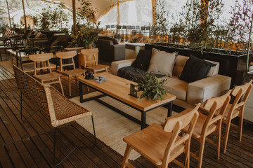 table and chairs in day wedding