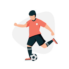 Football soccer player isolated on white background. Man soccer player in cartoon style. Soccer concept. Vector stock