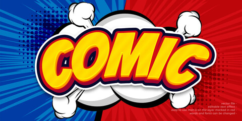 Editable text effect comic with cartoon style concept